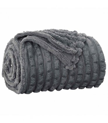 vidaXL Throw Blanket Dark Grey 200 x 150 cm Fleece — Size: 150 x 200 cm — V0672002004