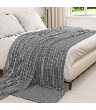 vidaXL Throw Blankets 6 pcs Dark Grey 240 x 220 cm Fleece — Size: 220 x 240 cm — V0672002005