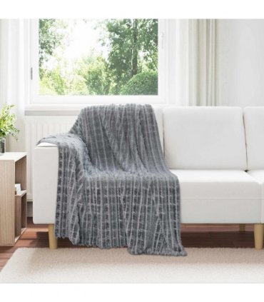 vidaXL Throw Blanket Dark Grey 150 x 130 cm Fleece — Size: 130 x 150 cm — V0672002006