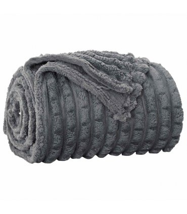 vidaXL Throw Blanket Dark Grey 150 x 130 cm Fleece — Size: 130 x 150 cm — V0672002006