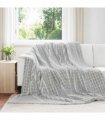 vidaXL Throw Blanket Grey 240 x 220 cm Fleece — Size: 220 x 240 cm — V0672002010