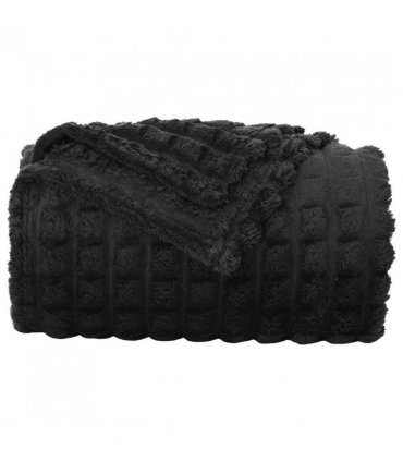 vidaXL Throw Blankets 6 pcs Black 270 x 240 cm Fleece — Size: 240 x 270 cm