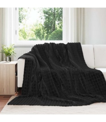 vidaXL Throw Blankets 6 pcs Black 240 x 220 cm Fleece — Size: 220 x 240 cm — V0672002022