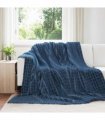 vidaXL Throw Blanket Navy Blue 240 x 220 cm Fleece — Size: 220 x 240 cm — V0672002024