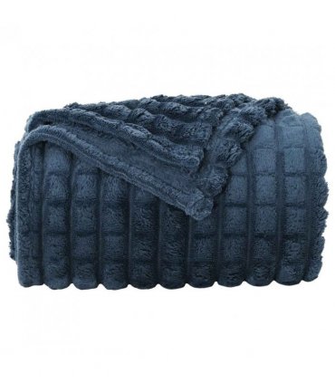 vidaXL Throw Blanket Navy Blue 240 x 220 cm Fleece — Size: 220 x 240 cm — V0672002024
