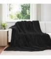 vidaXL Throw Blanket Black 240 x 220 cm Fleece — Size: 220 x 240 cm — V0672002025