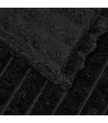 vidaXL Throw Blanket Black 240 x 220 cm Fleece — Size: 220 x 240 cm — V0672002025