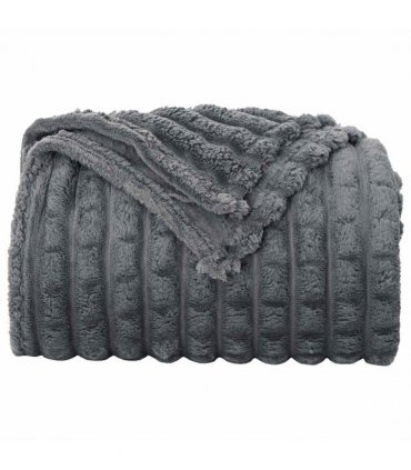 vidaXL Throw Blanket Dark Grey 270 x 240 cm Fleece — Size: 240 x 270 cm — V0672002028