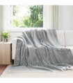 vidaXL Throw Blanket Grey 220 x 240 cm Fleece — V0672002030