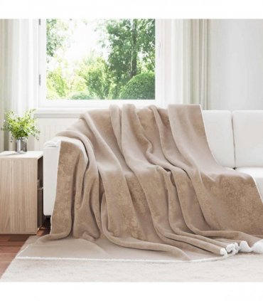 vidaXL Throw Blanket Camel 240 x 270 cm Fleece