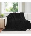 vidaXL Throw Blanket Black 240 x 270 cm Fleece