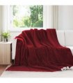 vidaXL Throw Blanket Bordeaux Red 240 x 270 cm Fleece