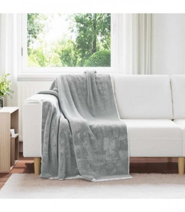 vidaXL Throw Blanket Grey 130 x 150 cm Fleece — V0672002039