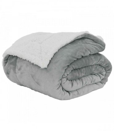 vidaXL Throw Blanket Grey 130 x 150 cm Fleece — V0672002039