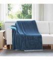 vidaXL Throw Blanket Navy Blue 150 x 200 cm Fleece