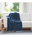 vidaXL Throw Blanket Navy Blue 130 x 150 cm Fleece — V0672002042
