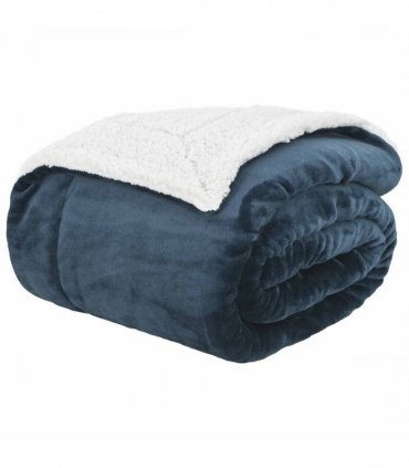 vidaXL Throw Blanket Navy Blue 130 x 150 cm Fleece — V0672002042