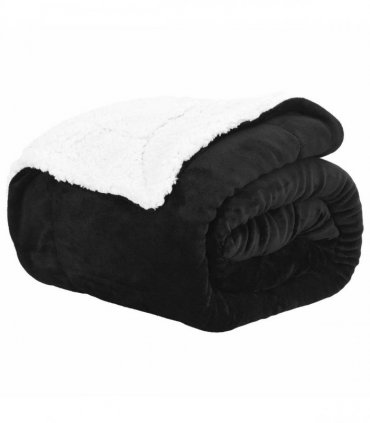vidaXL Throw Blanket Black 220 x 240 cm Fleece — V0672002043