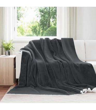 vidaXL Throw Blanket Dark Grey 240 x 270 cm Fleece — V0672002045