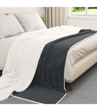 vidaXL Throw Blanket Dark Grey 240 x 270 cm Fleece — V0672002045
