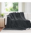 vidaXL Throw Blanket Dark Grey 220 x 240 cm Fleece — V0672002046