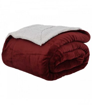 vidaXL Throw Blanket Bordeaux Red 220 x 240 cm Fleece