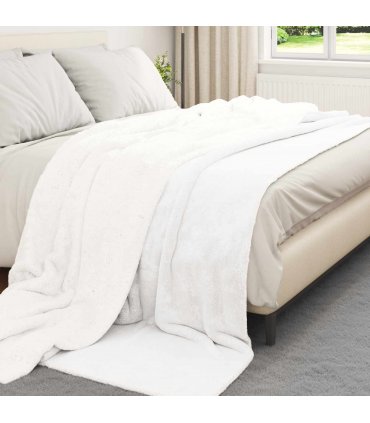 vidaXL Throw Blanket White 240 x 270 cm Fleece