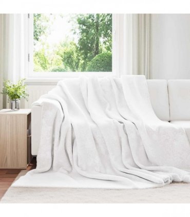 vidaXL Throw Blanket White 220 x 240 cm Fleece