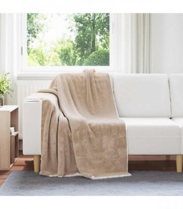 vidaXL Throw Blanket Camel 130 x 150 cm Fleece