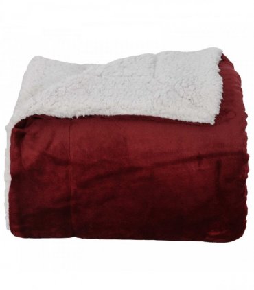 vidaXL Throw Blanket Bordeaux Red 150 x 200 cm Fleece