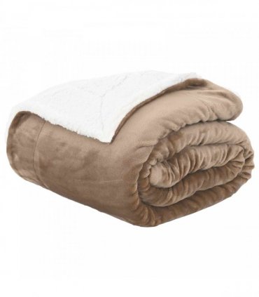 vidaXL Throw Blanket Camel 220 x 240 cm Fleece
