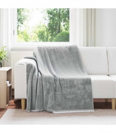 vidaXL Throw Blanket Grey 150 x 200 cm Fleece — V0672002058