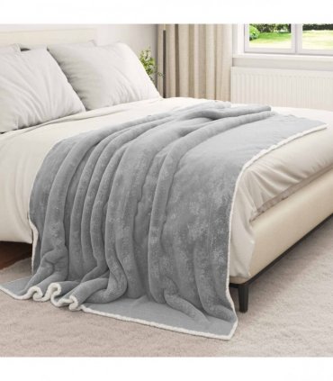 vidaXL Throw Blanket Grey 150 x 200 cm Fleece — V0672002058