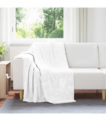 vidaXL Throw Blanket White 130 x 150 cm Fleece — V0672002059