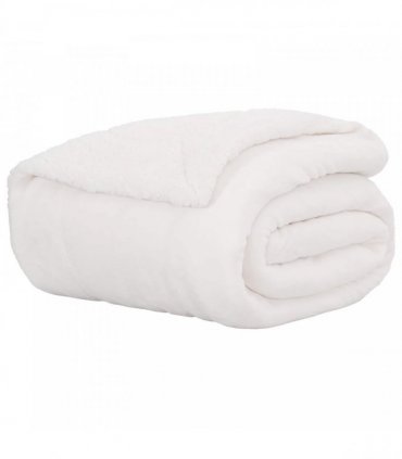 vidaXL Throw Blanket White 130 x 150 cm Fleece — V0672002059