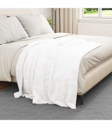 vidaXL Throw Blanket White 130 x 150 cm Fleece — V0672002059