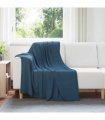 vidaXL Throw Blanket Navy Blue 170 x 130 cm Fleece — Size: 130 x 170 cm