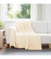 vidaXL Throw Blanket Cream 200 x 150 cm Fleece — Size: 150 x 200 cm