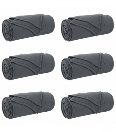 vidaXL Throw Blankets 6 pcs Dark Grey 240 x 220 cm Fleece — Size: 220 x 240 cm — V0672002108