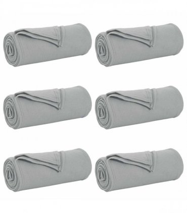 vidaXL Throw Blankets 6 pcs Grey 240 x 220 cm Fleece — Size: 220 x 240 cm