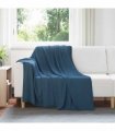 vidaXL Throw Blanket Navy Blue 200 x 150 cm Fleece — Size: 150 x 200 cm