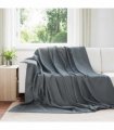 vidaXL Throw Blanket Dark Grey 240 x 220 cm Fleece — Size: 220 x 240 cm — V0672002145