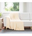 vidaXL Throw Blanket Cream 170 x 130 cm Fleece — Size: 130 x 170 cm