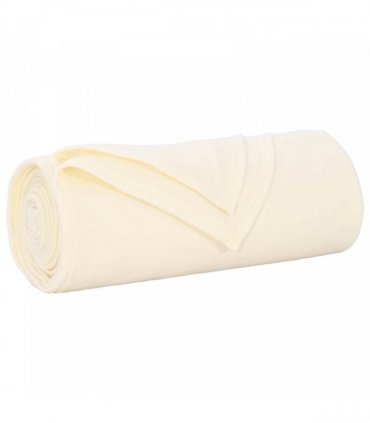vidaXL Throw Blanket Cream 170 x 130 cm Fleece — Size: 130 x 170 cm