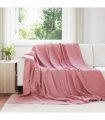 vidaXL Throw Blanket Pink 240 x 220 cm Fleece — Size: 220 x 240 cm — V0672002178