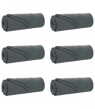vidaXL Throw Blankets 6 pcs Dark Grey 350 x 270 cm Fleece — Size: 270 x 350 cm