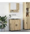 vidaXL Bathroom Furniture Set 2 pcs Sonoma Oak Engineered wood & Metal