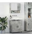 vidaXL Bathroom Furniture Set Wall-mounted 2 pcs Concrete Grey