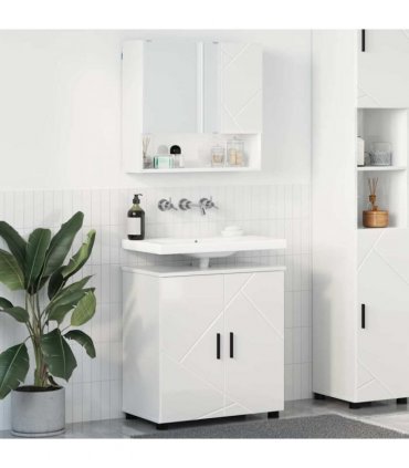 vidaXL Bathroom Furniture Set Wall-mounted 2 pcs High Gloss White
