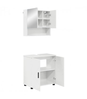 vidaXL Bathroom Furniture Set Wall-mounted 2 pcs High Gloss White